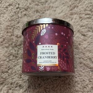 Bath & Body Works Frosted Cranberry Scented Candle - Red
